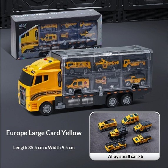 Alloy Large Container Truck Toy | Die-Cast Transport Truck for Kids